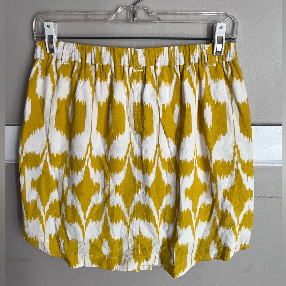 LOFT Mustard and White Mini Skirt Size Small - Picture 2 of 3